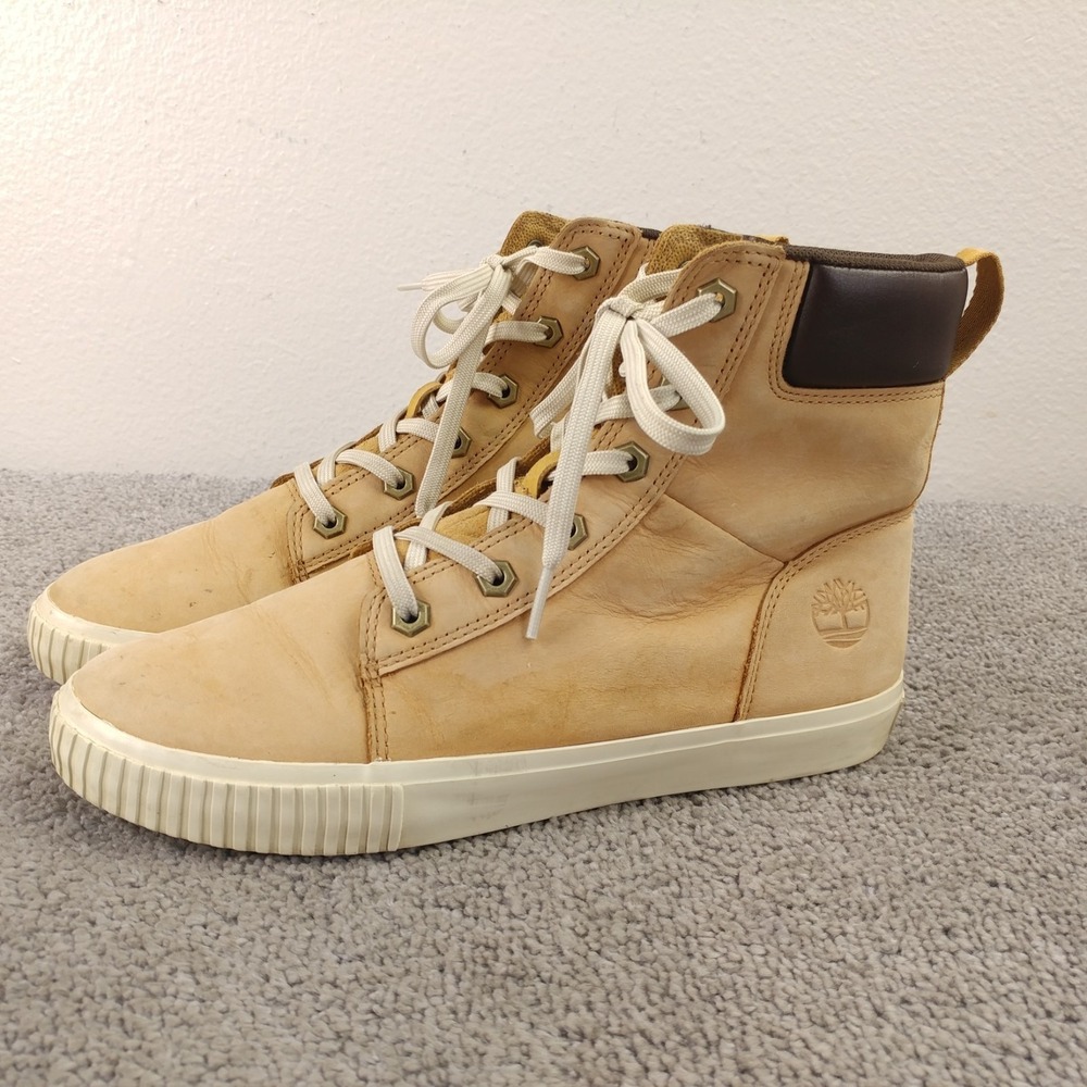 Timberland Skyla Bay 6-Inch Boots Wheat Nubuck Womens 8.5 Brown A2C3S Flat Shoes